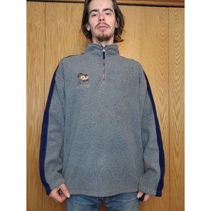 Vintage 2000 Taz Tasmanian Devil 1/4 Zip Fleece Sweater Warner Bros. Men's XL